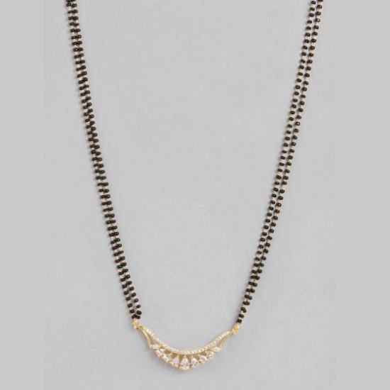 Picture of Diamond mangalsutra double line gold