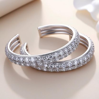 Picture of Cuff Bangles silver diamond