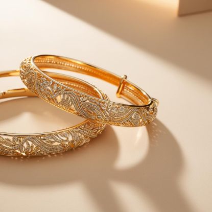 Picture of Cuff Bangles gold diamond