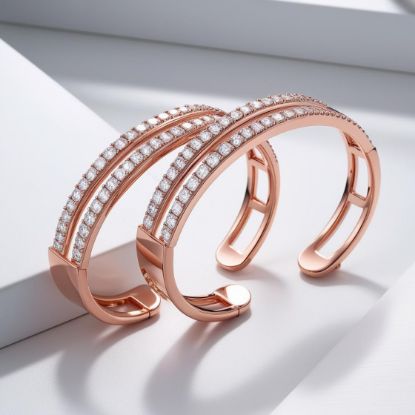 Picture of Cuff bangles rose gold diamond