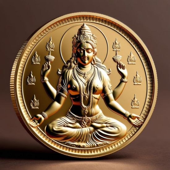 Picture of Goddess Lakshmi  22k Coin