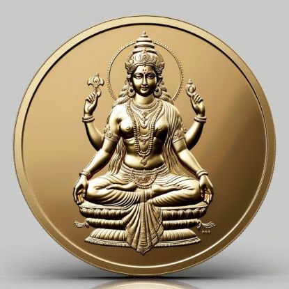 Picture of Goddess Lakshmi 18k Coin