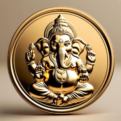 Picture of Lord Ganesha 18k Coin