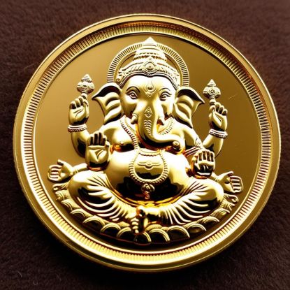 Picture of Lord Ganesha 24k Coin